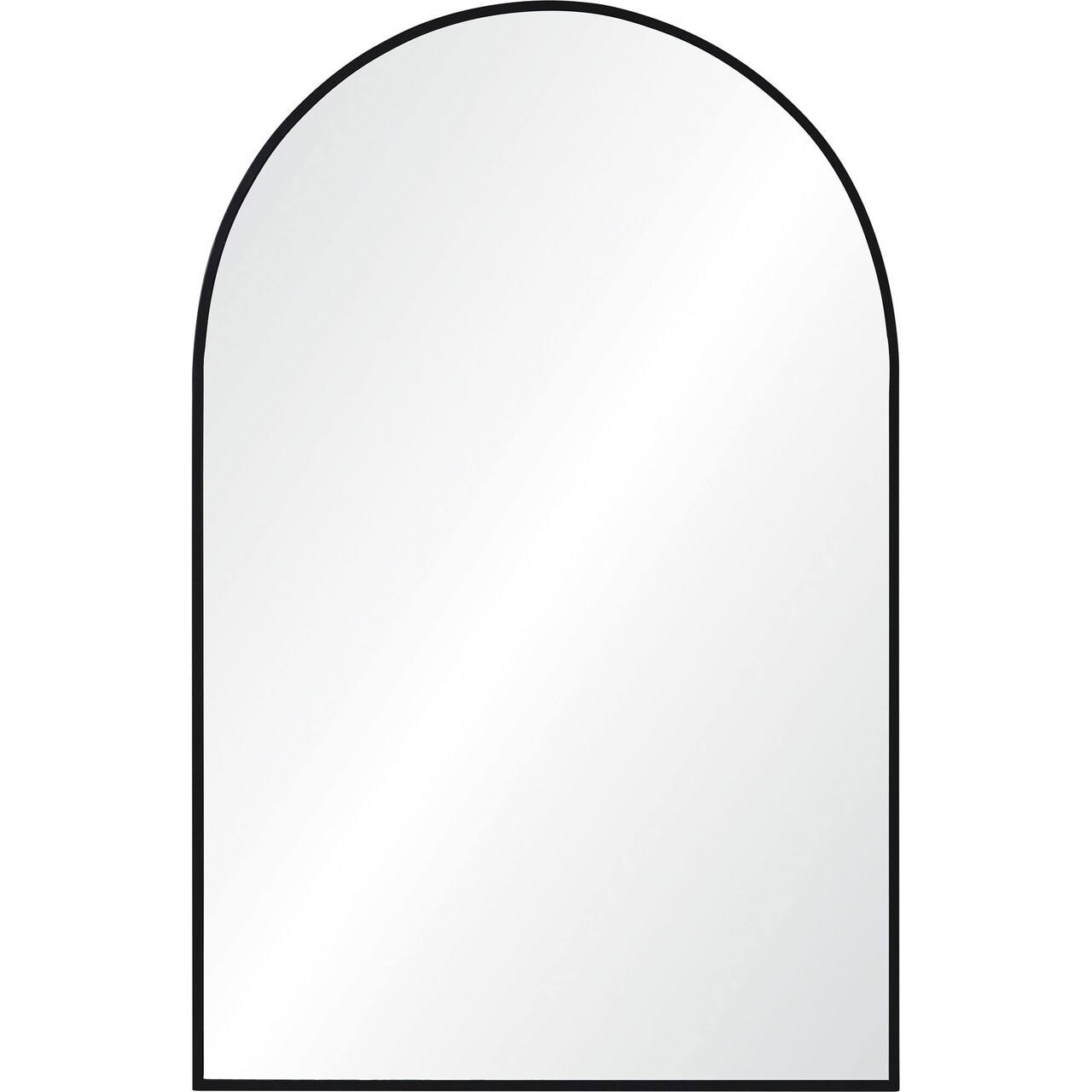 Signature Home Collection 36" Clear Powder Coated Finished Framed Arched Wall Mirror